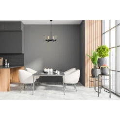 EGLO Broyles 6 Light 22 Inch Matte Black Chandelier Ceiling Light -EGLO Store 204553a app 02