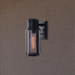 EGLO Abner 1 Light 12 Inch Matte Black Outdoor Wall Sconce -EGLO Store 204557a app 02