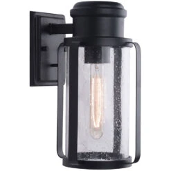 EGLO Abner 1 Light 14 Inch Matte Black Outdoor Wall Sconce