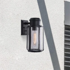 EGLO Abner 1 Light 14 Inch Matte Black Outdoor Wall Sconce -EGLO Store 204558a app 02