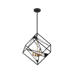 EGLO Corrietes 4 Light 23 Inch Matte Black Pendant Ceiling Light