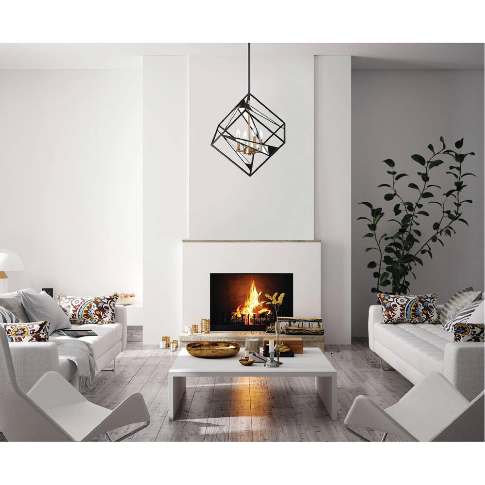 EGLO Corrietes 4 Light 23 Inch Matte Black Pendant Ceiling Light 3 EGLO Corrietes 4 Light 23 Inch Matte Black Pendant Ceiling Light - Image 3