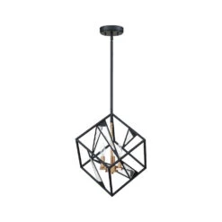 EGLO Corrietes 3 Light 18 Inch Matte Black Pendant Ceiling Light