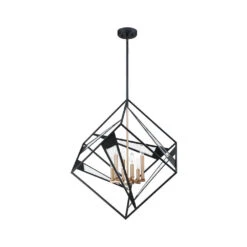 EGLO Corrietes 6 Light 30 Inch Matte Black Pendant Ceiling Light