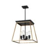 EGLO Paulino 4 Light 18 Inch Brushed Gold And Matte Black Pendant Ceiling Light