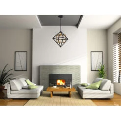 EGLO Pryor 1 Light 15 Inch Black And Gold Pendant Ceiling Light -EGLO Store 204682a20app202