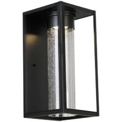 EGLO Walker Hill LED 15 Inch Matte Black Outdoor Wall Sconce