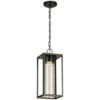 EGLO Walker Hill LED 7 Inch Matte Black Outdoor Pendant