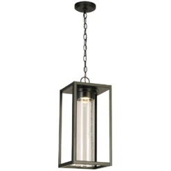EGLO Walker Hill LED 10 Inch Matte Black Outdoor Pendant