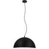 EGLO Rafaelino 1 Light 15 Inch Structured Black And Matte White Pendant Ceiling Light
