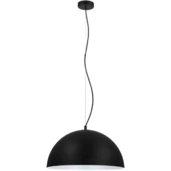 EGLO Rafaelino 1 Light 15 Inch Structured Black And Matte White Pendant Ceiling Light