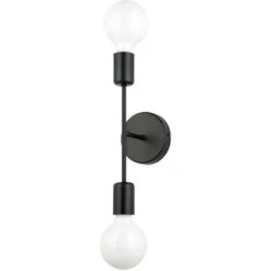 EGLO Avondale 2 Light 5 Inch Matte Black Open Bulb Wall Sconce Wall Light