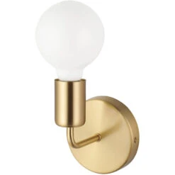 EGLO Avondale 1 Light 5 Inch Brushed Gold Open Bulb Wall Sconce Wall Light