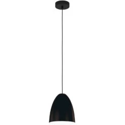 EGLO Sarabia 1 Light 8 Inch Matte Black And Matte White Pendant Ceiling Light