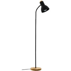 EGLO Verdal 59 Inch 40.00 Watt Black And Natural Floor Lamp Portable Light