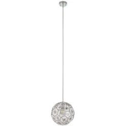 EGLO Skoura 1 Light 12 Inch Chrome Pendant Ceiling Light