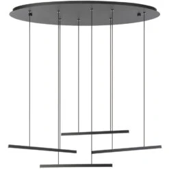 EGLO Lindoza 4 Light 38 Inch Matte Black Pendant Ceiling Light