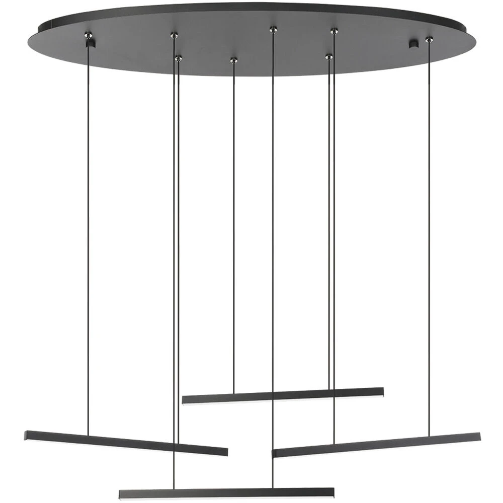 EGLO Lindoza 4 Light 38 Inch Matte Black Pendant Ceiling Light 1 EGLO Lindoza 4 Light 38 Inch Matte Black Pendant Ceiling Light