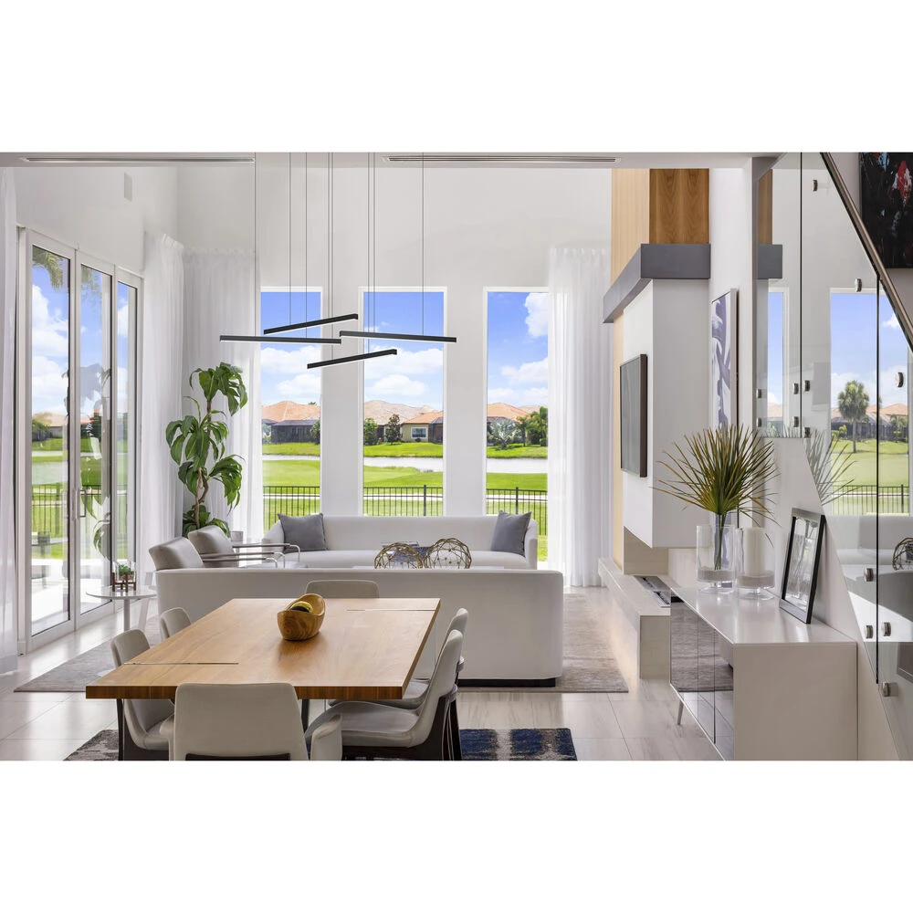 EGLO Lindoza 4 Light 38 Inch Matte Black Pendant Ceiling Light 3 EGLO Lindoza 4 Light 38 Inch Matte Black Pendant Ceiling Light - Image 3