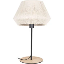 EGLO Lanier 18.78 Inch 60.00 Watt Black And Natural Table Lamp Portable Light