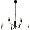 EGLO Portofino 6 Light 36 Inch Black Chandelier Ceiling Light