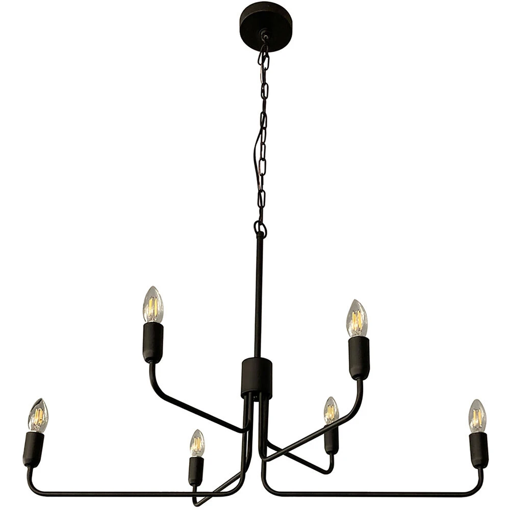 EGLO Portofino 6 Light 36 Inch Black Chandelier Ceiling Light 1 EGLO Portofino 6 Light 36 Inch Black Chandelier Ceiling Light