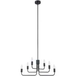 EGLO Portofino 6 Light 24.3 Inch Structured Black Chandelier Ceiling Light