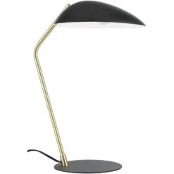EGLO Lindmoor 20.43 Inch 60.00 Watt Black And Brushed Brass Table Lamp Portable Light