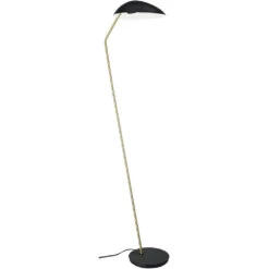 EGLO Lindmoor 63.5 Inch 60.00 Watt Black And Brushed Brass Floor Lamp Portable Light