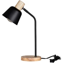 EGLO Lizella 17 Inch 60.00 Watt Black And Natural Table Lamp Portable Light