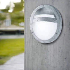 EGLO Sevilla Outside Wall Light Round Galvanised Steel -EGLO Store 3000369 2