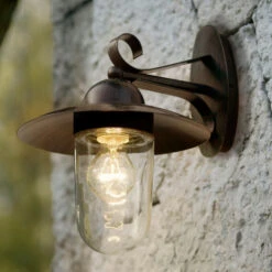 EGLO Milton I Outside Wall Light Antique Brown