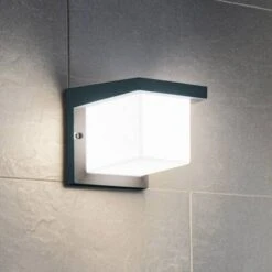 EGLO Cube-shaped Desella LED Outdoor Wall Light