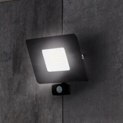 EGLO Faedo 3 LED Outdoor Spotlight, Sensor, Black, 50 W
