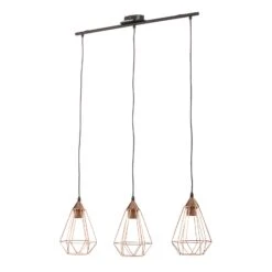 EGLO 3-bulb Vintage Pendant Light Tarbes In Copper 11 EGLO 3-bulb Vintage Pendant Light Tarbes In Copper -EGLO Store 3031864 3