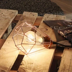 EGLO Vintage Table Lamp Tarbes With Copper Finish