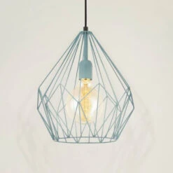 EGLO Carlton Hanging Light, Vintage, Mint Green Ø 31cm