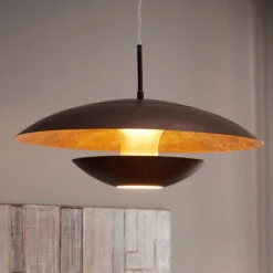 EGLO Brown-gold-painted Hanging Light Nuvano
