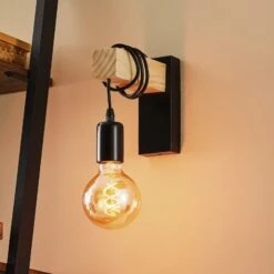 EGLO Townshend Wall Light With A Wooden Element