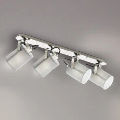 EGLO Villabate Ceiling Lamp Four Fabric Lampshades Grey