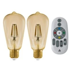 EGLO Connect-z E27 ST64 Bulb 5.5W 500lm 2,200K 2x -EGLO Store 3032741 2