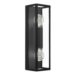 EGLO Amezola Bathroom Wall Light, 2-bulb, Black