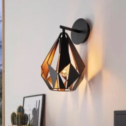 EGLO Carlton Wall Light, Black/copper