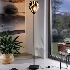 EGLO Carlton Floor Lamp Made Of Steel, Black/copper