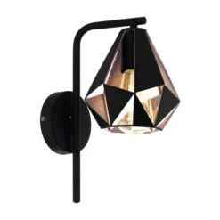 EGLO Carlton Wall Light, Black/copper With Boom