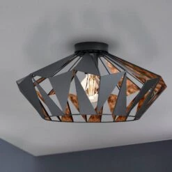 EGLO Carlton Ceiling Light, Ø 47 Cm, Black/copper