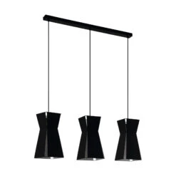 EGLO Valecrosia Hanging Light, Black, 3-bulb