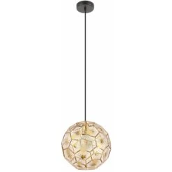 EGLO Skoura 1 Light 12 Inch Structured Black Pendant Ceiling Light