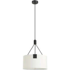 EGLO Tortola 3 Light 18 Inch Structured Black Pendant Ceiling Light