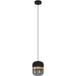 EGLO Sinsiga 1 Light 7 Inch Structured Black Pendant Ceiling Light